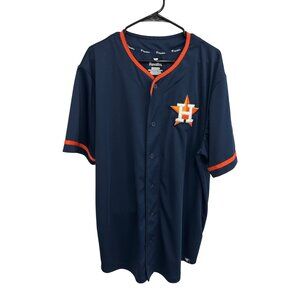 Fanatics Houston Astros Navy Button-Up Jersey Men's Size 2XL Collegiate Retro